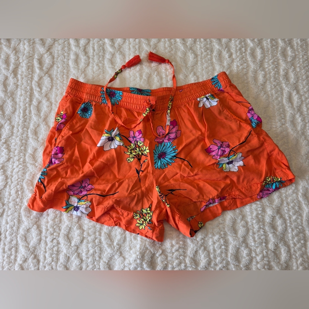 a.n.a Orange Floral Lounge Shorts – Size L 🌺 - Picture 2 of 6